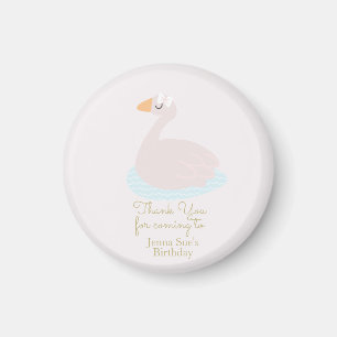Aimant Anniversaire Fille Arc-en-ciel Cygne Rose