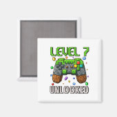 Aimant Anniversaire Garçon Niveau 7 Déverrouillé 7e Anniv (Recto/Verso)