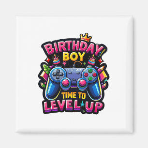 Aimant Anniversaire Garçon Temps De Niveau Up Video Jeu A