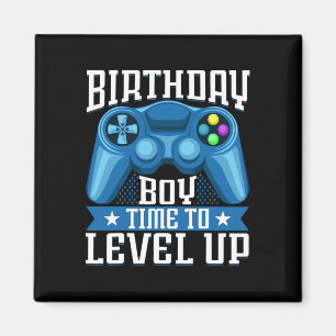 Aimant Anniversaire Garçon Temps De Niveau Up Video Jeu A