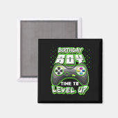 Aimant Anniversaire Garçon Temps De Niveau Up Video Jeu A (Recto/Verso)