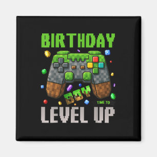 Aimant Anniversaire Garçon Temps De Niveau Up Video Jeu A