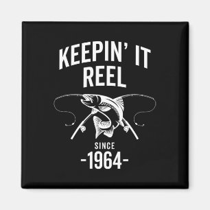 Aimant Anniversaire Garder Reel Depuis 1964 Pêche Pêcheur