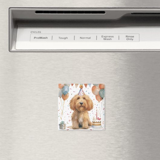 Aimant Anniversaire Goldendoodle Chien (In Situ (Lave-vaisselle))