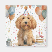 Aimant Anniversaire Goldendoodle Chien (Devant)