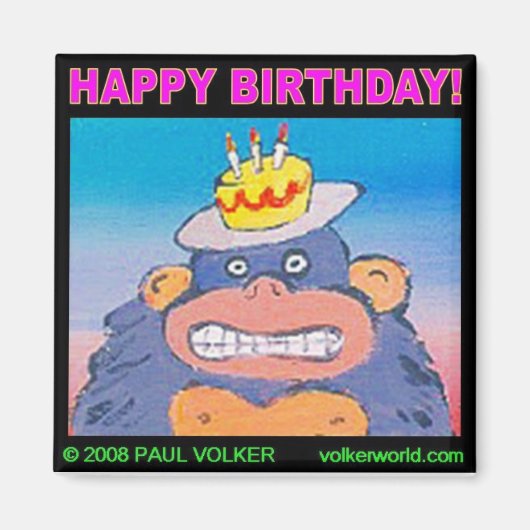 AIMANT ANNIVERSAIRE GORILLA 3,00 $ (Devant)