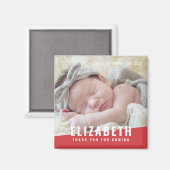 Aimant Anniversaire moderne couleur vive Merci photo (Recto/Verso)