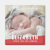 Aimant Anniversaire moderne couleur vive Merci photo (Devant)