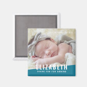 Aimant Anniversaire moderne couleur vive Merci photo (Recto/Verso)