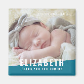 Aimant Anniversaire moderne couleur vive Merci photo (Devant)