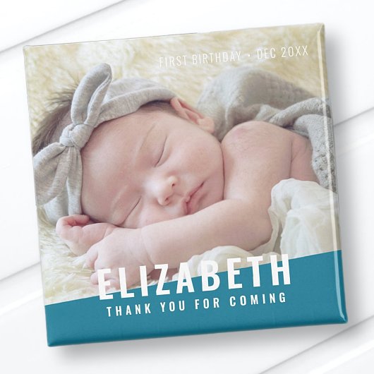 Aimant Anniversaire moderne couleur vive Merci photo