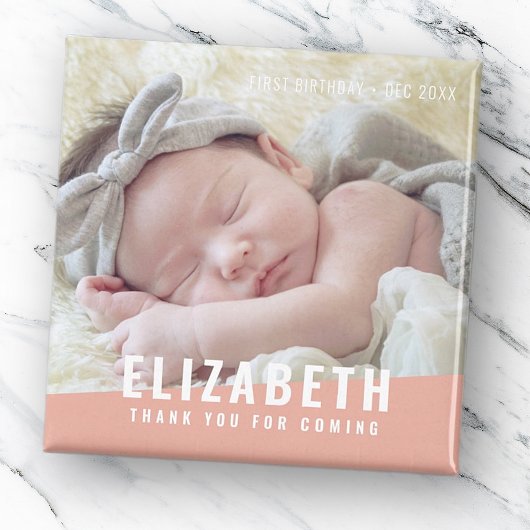 Aimant Anniversaire moderne couleur vive Merci photo