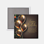 Aimant Anniversaire Noir et Or (Recto/Verso)
