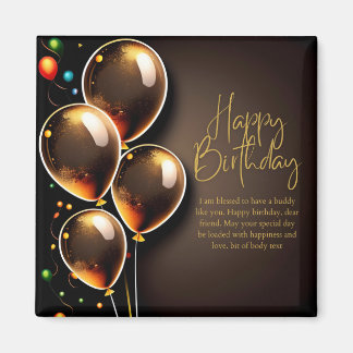 Aimant Anniversaire Noir et Or