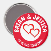 Aimant Anniversaire personnalisé de l'aimant circulaire (Recto/Verso)