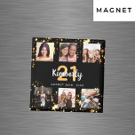 Aimant Anniversaire photo collage noir or meilleurs amis<br><div class="desc">Pour le 21e anniversaire d'une femme (ou tout âge), célébrant sa vie avec un collage de 6 de vos photos d'elle, de ses amis, de sa famille, de son intérêt ou de ses animaux de compagnie de haute qualité. Personnalisez et ajoutez son nom, son âge de 21 ans et une...</div>