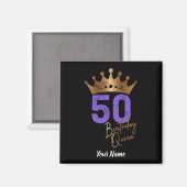 Aimant Anniversaire Reine 50 pour 50e anniversaire couron (Recto/Verso)