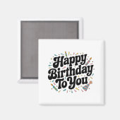 Aimant Anniversaire Rétro Confettis (Recto/Verso)