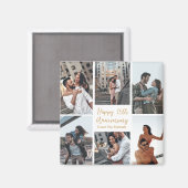 Aimant Anniversaire romantique personnalisé Photo Collage (Recto/Verso)