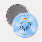 Aimant Anniversaire, Sunny Celebration Silhouette Dancers (Recto/Verso)