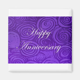 Aimant Anniversaire tourbillonne violette