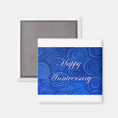 Aimant Anniversaire tourbillons bleu (Recto/Verso)