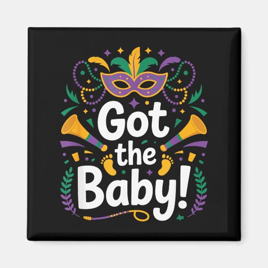 Aimant Annonce de grossesse bébé drôle mardi (Devant)