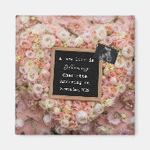 Aimant Annonce de grossesse bébé Floral Pastel  (Devant)