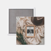 Aimant Annonce de grossesse Boho rustique à l'échographie (Recto/Verso)