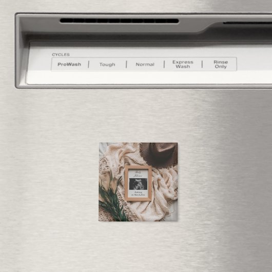 Aimant Annonce de grossesse Boho rustique à l'ultrason  (In Situ (Lave-vaisselle))