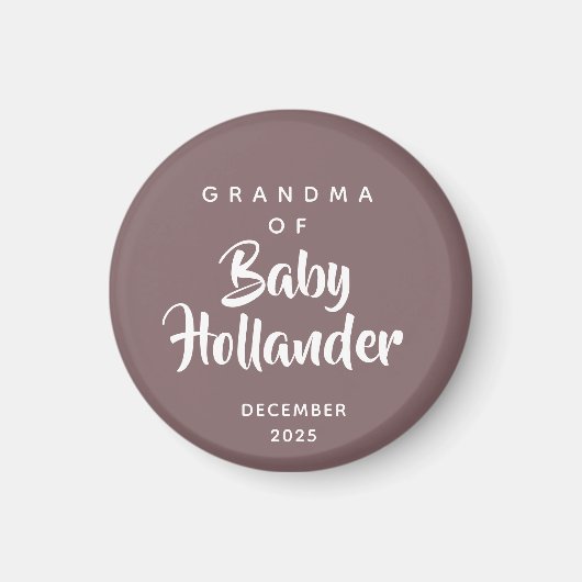 Aimant Annonce de grossesse de grand-mère de bébé (Devant)