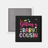 Aimant Annonce de grossesse d'un bébé cousin (Recto/Verso)