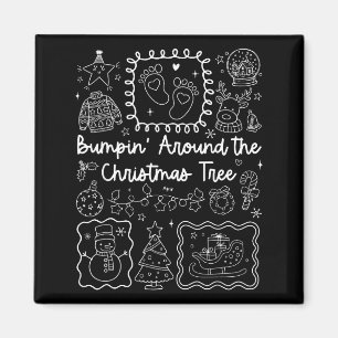 Aimant Annonce de grossesse Noël Arbre de Noël Vintage