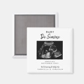 Aimant Annonce de grossesse par photo de sonogramme et ty (Recto/Verso)