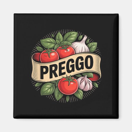 Aimant Annonce de grossesse Sauce de pâtes Prego Drôle Pr (Devant)