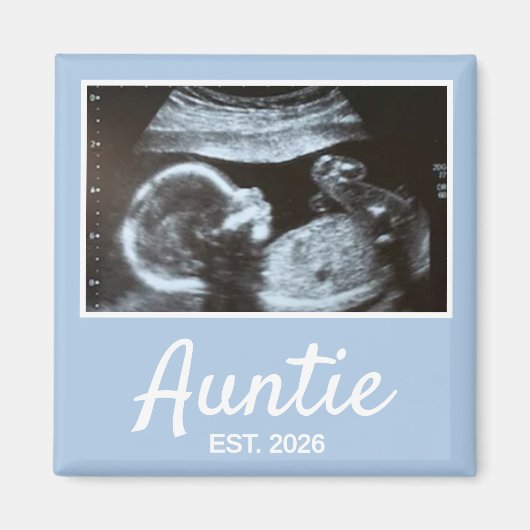 Aimant Annonce de Grossesse Tante Établi Script (Devant)