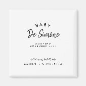 Aimant Annonce de grossesse typographique noir et blanc s (Devant)