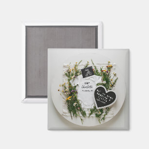 Aimant Annonce de grossesse Wildflower Cadeau de révélati
