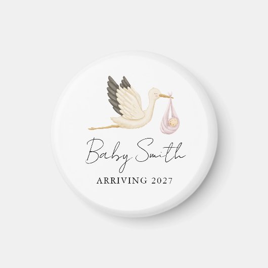 Aimant Annonce de l'année de naissance de bébé fille par (Devant)