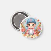 Aimant Annonce de naissance Bébé Fille Baseball Bliss Fle (Recto/Verso)