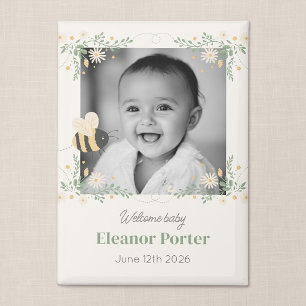 Aimant Annonce de nouveau bébé Botanic Bee Cadeau souveni