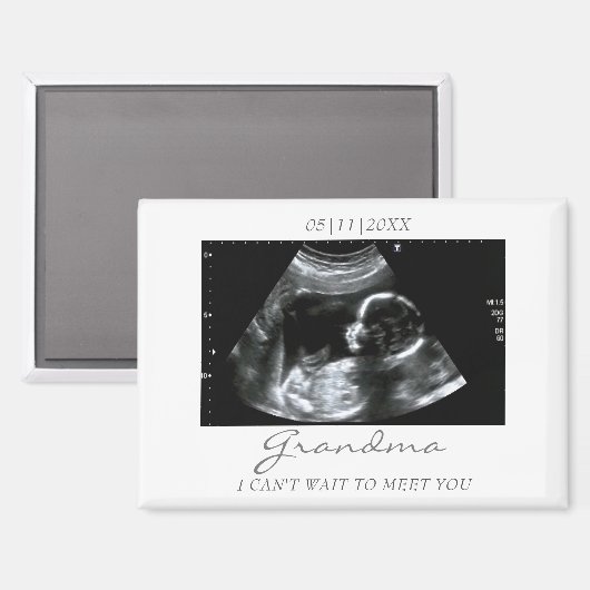 Aimant Annonce de Révélation de Bébé par Échographie Gran (Recto/Verso)