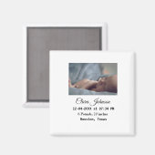 Aimant Annonces de naissance ajouter la date photo heure (Recto/Verso)