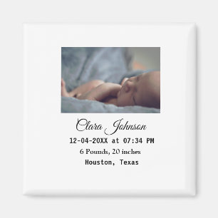 Aimant Annonces de naissance ajouter la date photo heure