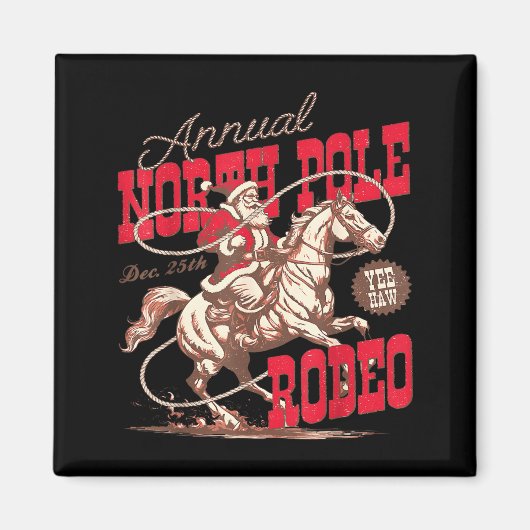Aimant Annual North Le Rodeo Cowboy Santa Howdy Christmas (Devant)