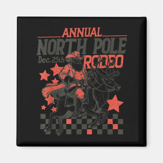 Aimant Annual North Le Rodeo Santa Western Cowboy Christm (Devant)