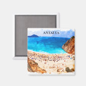Aimant Antalya Turquie Beach Vacances (Recto/Verso)