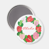 Aimant Anthurium Wreath Aloha (Recto/Verso)