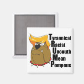 Aimant Anti Donald Trump Bulldog drôle (Recto/Verso)