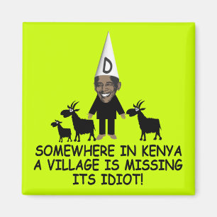 Aimant Anti Obama, idiot du village
